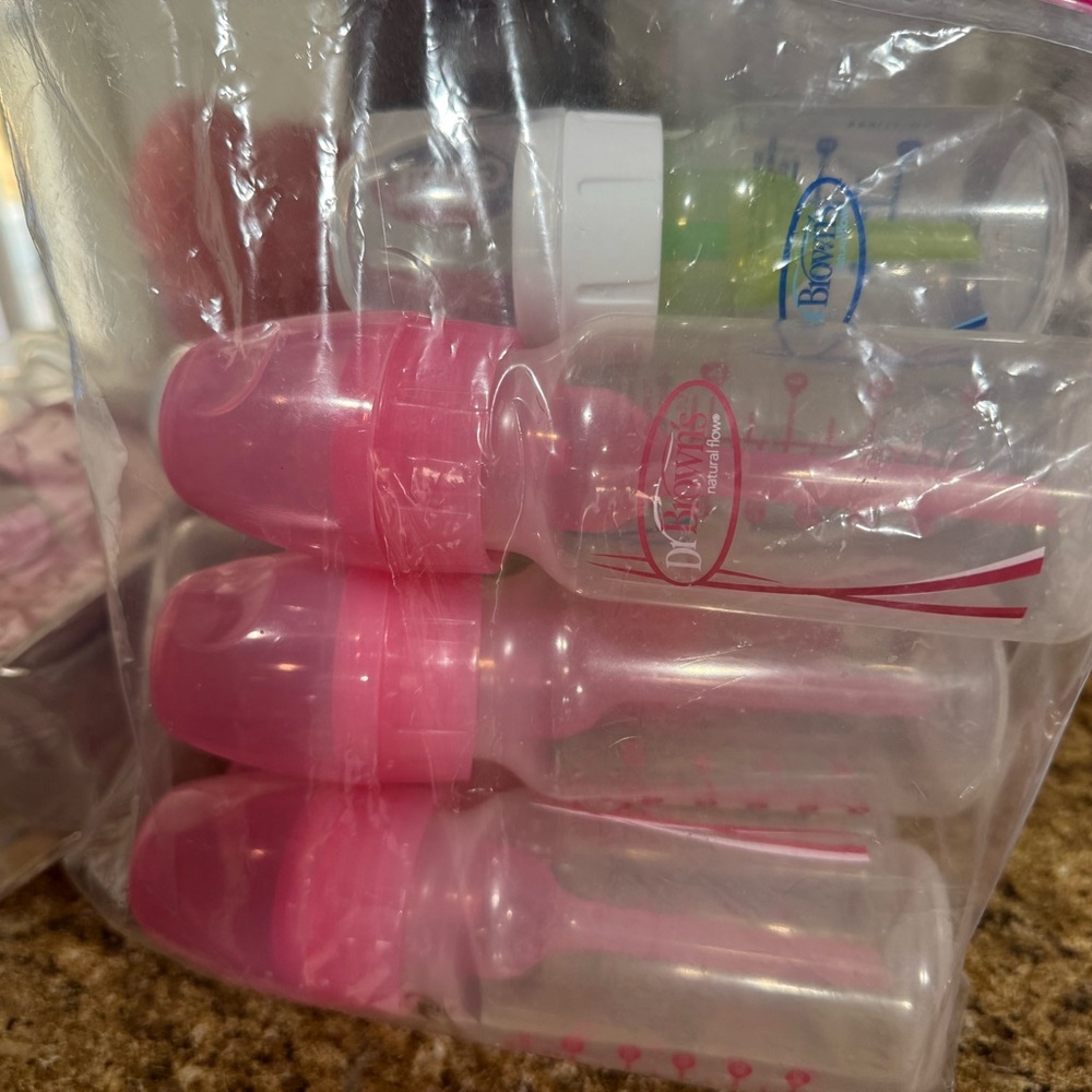 Pink Baby Bottles Set